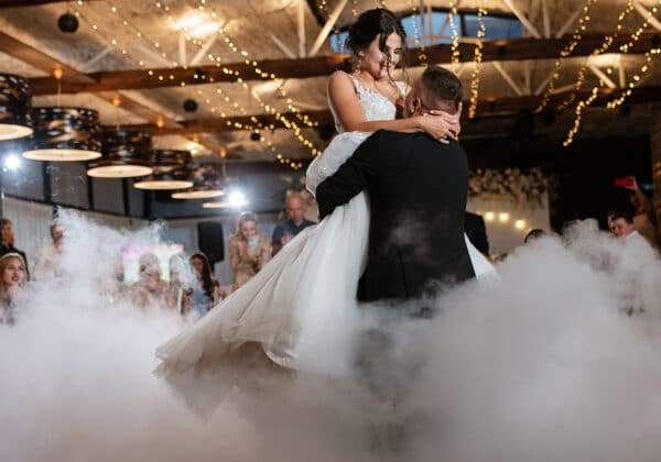 A happy wedding couple