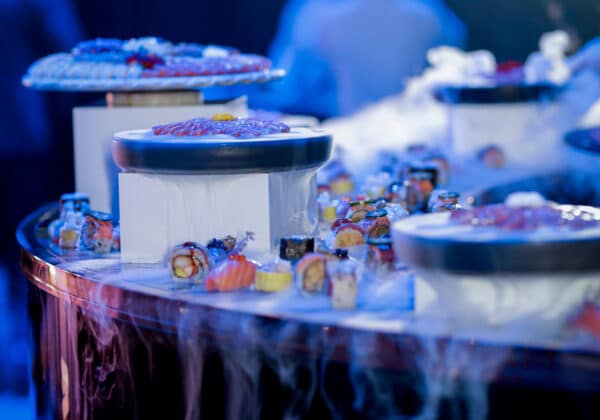 A decorated table for an event